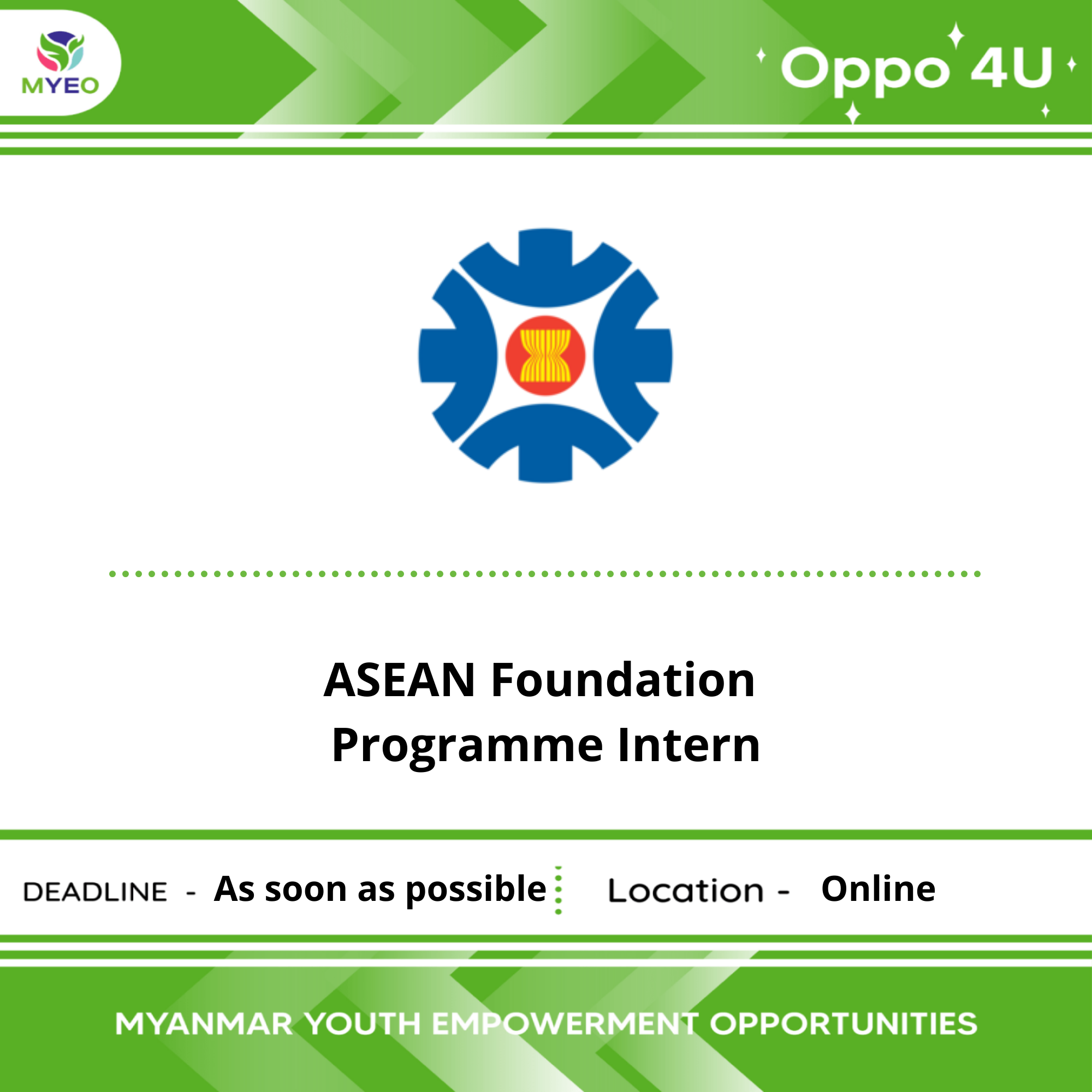 ASEAN Foundation Programme Intern - MYEO, Myanmar Youth Empowerment ...