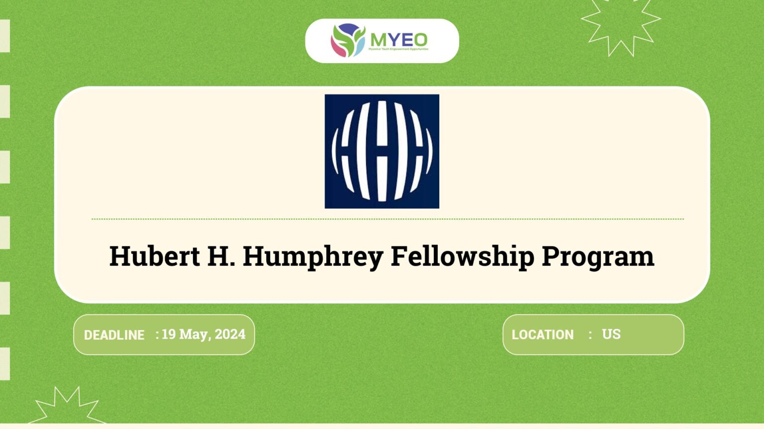 Hubert H. Humphrey Fellowship Program 2025 MYEO, Myanmar Youth