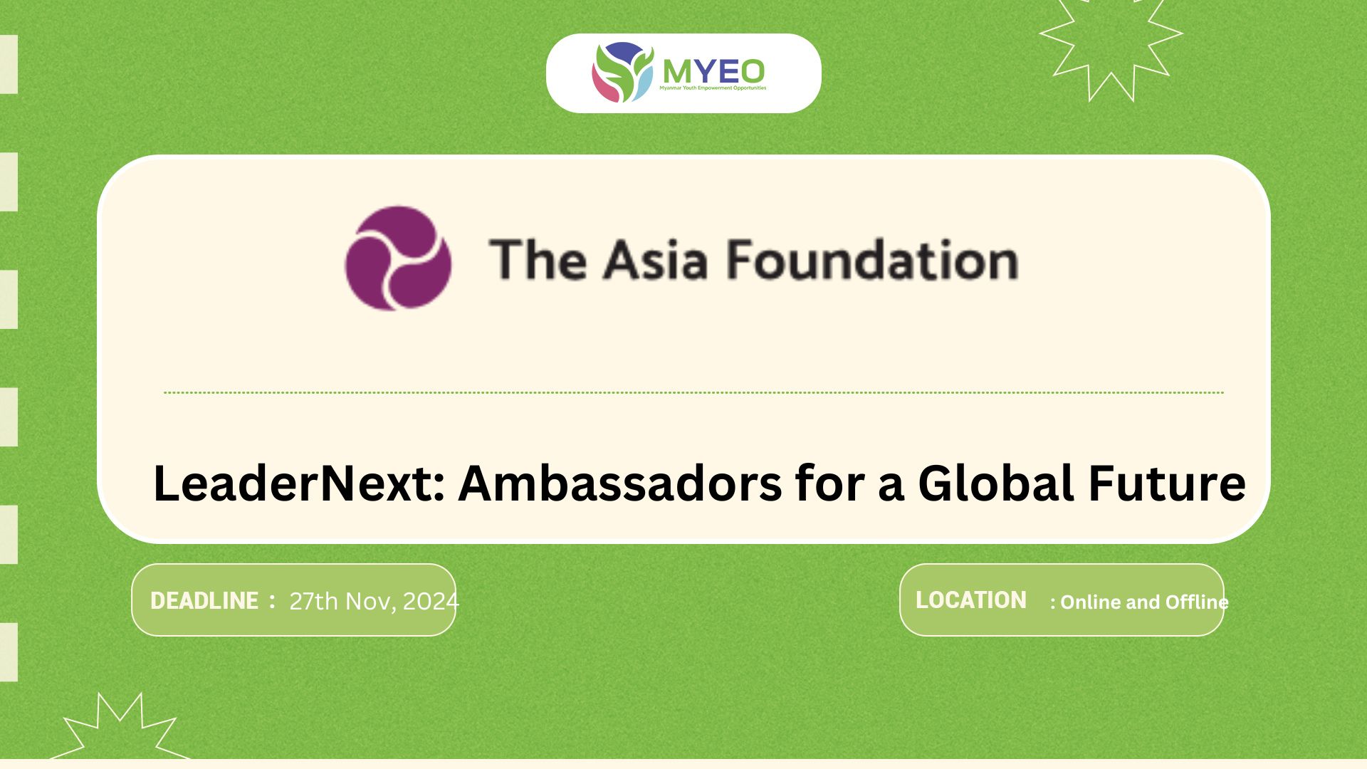 LeaderNext: Ambassadors for a Global Future - MYEO, Myanmar Youth ...