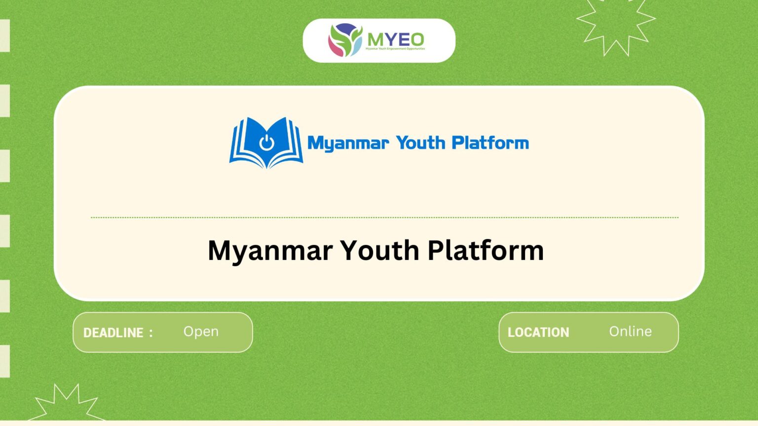 Myanmar Youth Platform - MYEO, Myanmar Youth Empowerment Opportunities