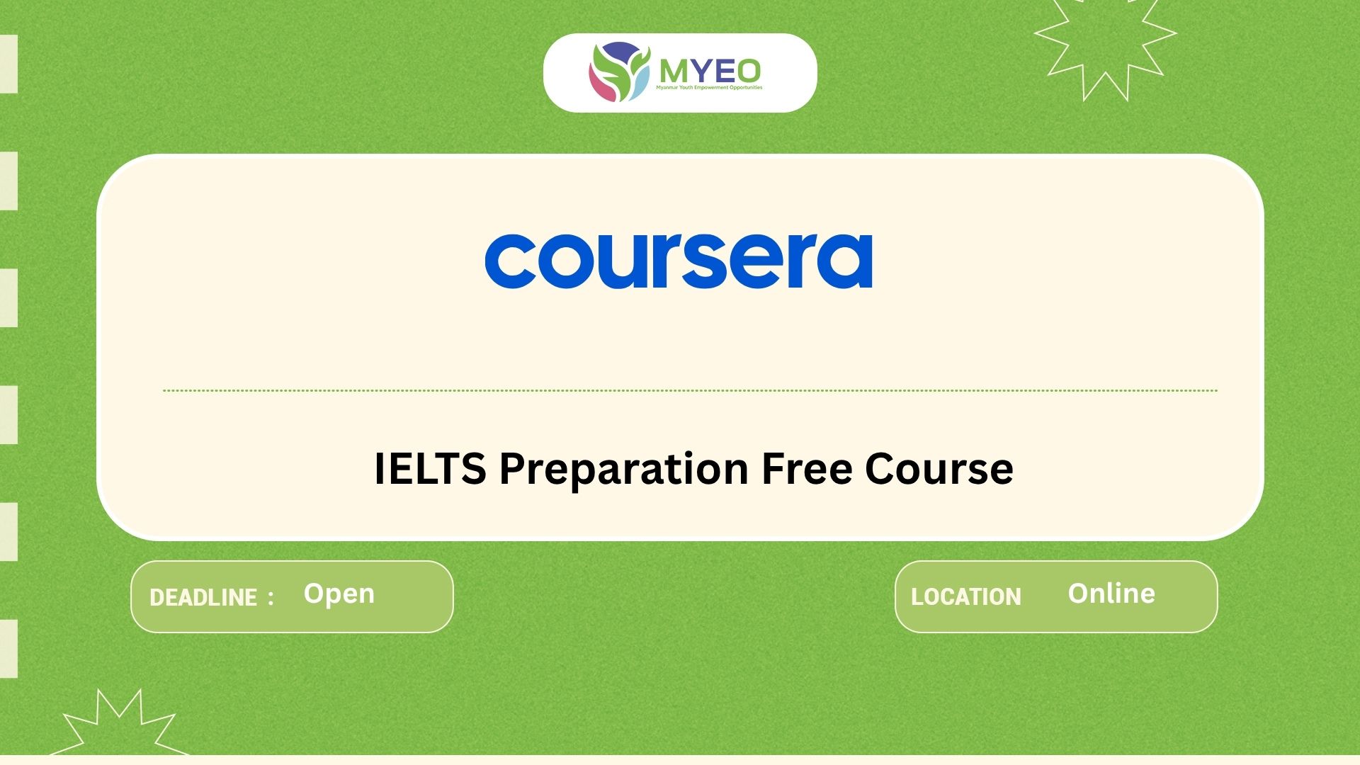 IELTS Preparation Free Course - MYEO, Myanmar Youth Empowerment ...