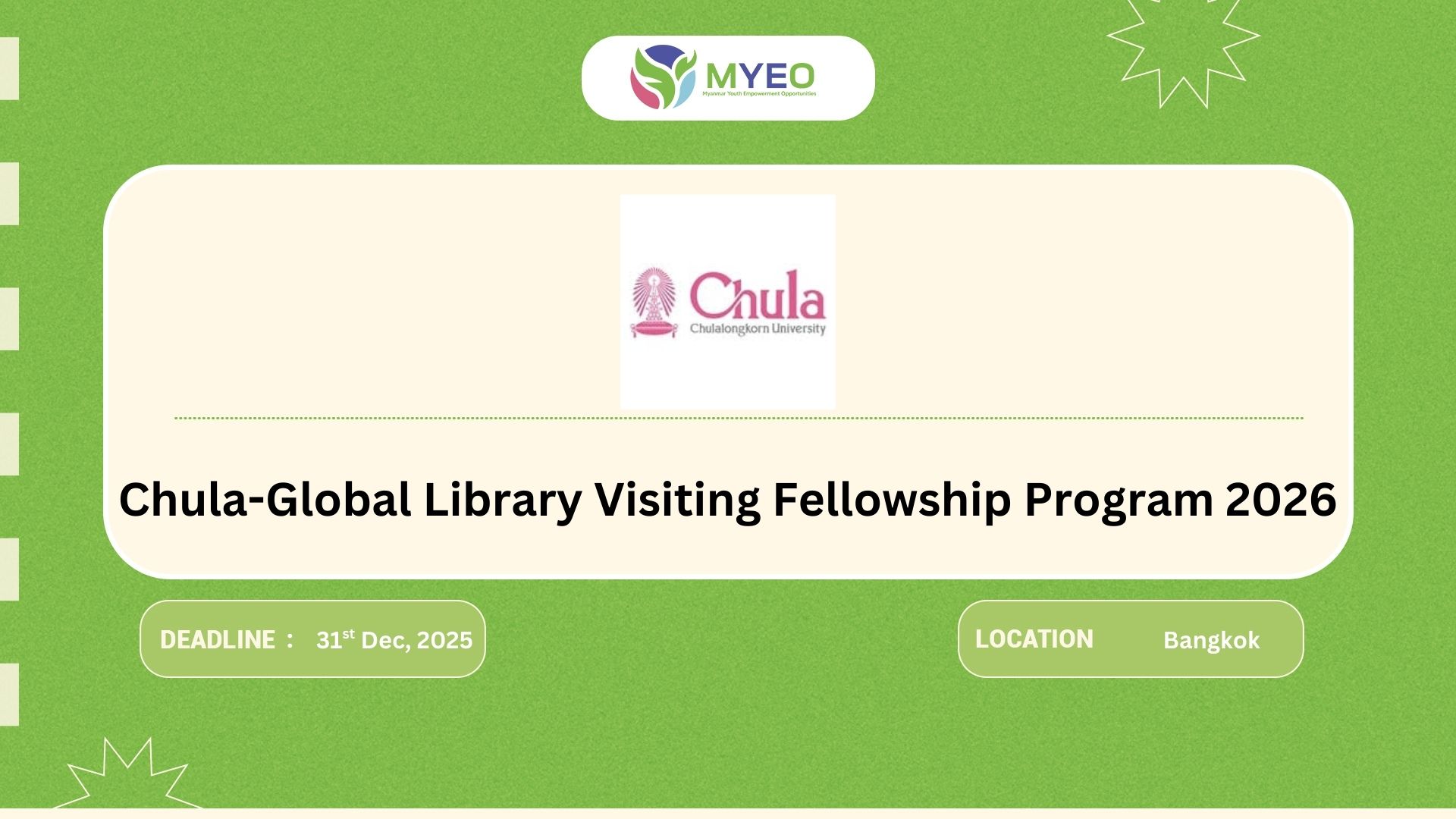 chula-global-library-visiting-fellowship-program-2026-myeo-myanmar