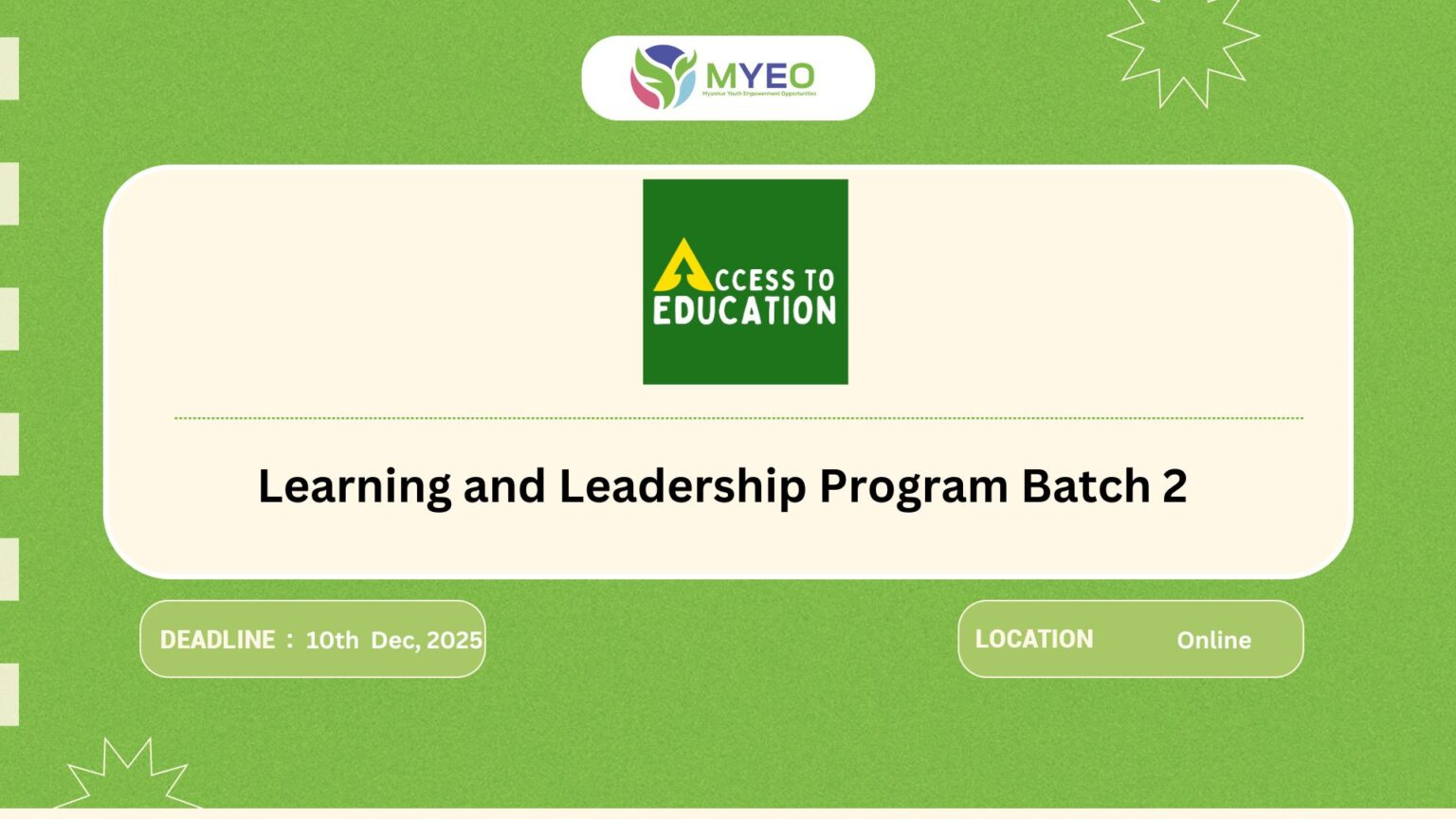Learning and Leadership Program Batch 2 - MYEO, Myanmar Youth ...