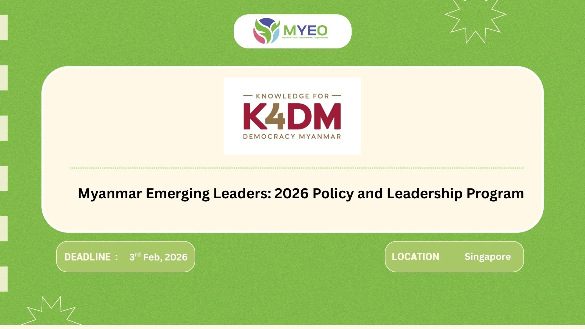 Myanmar Emerging Leaders: 2026 Policy and Leadership Program - MYEO ...