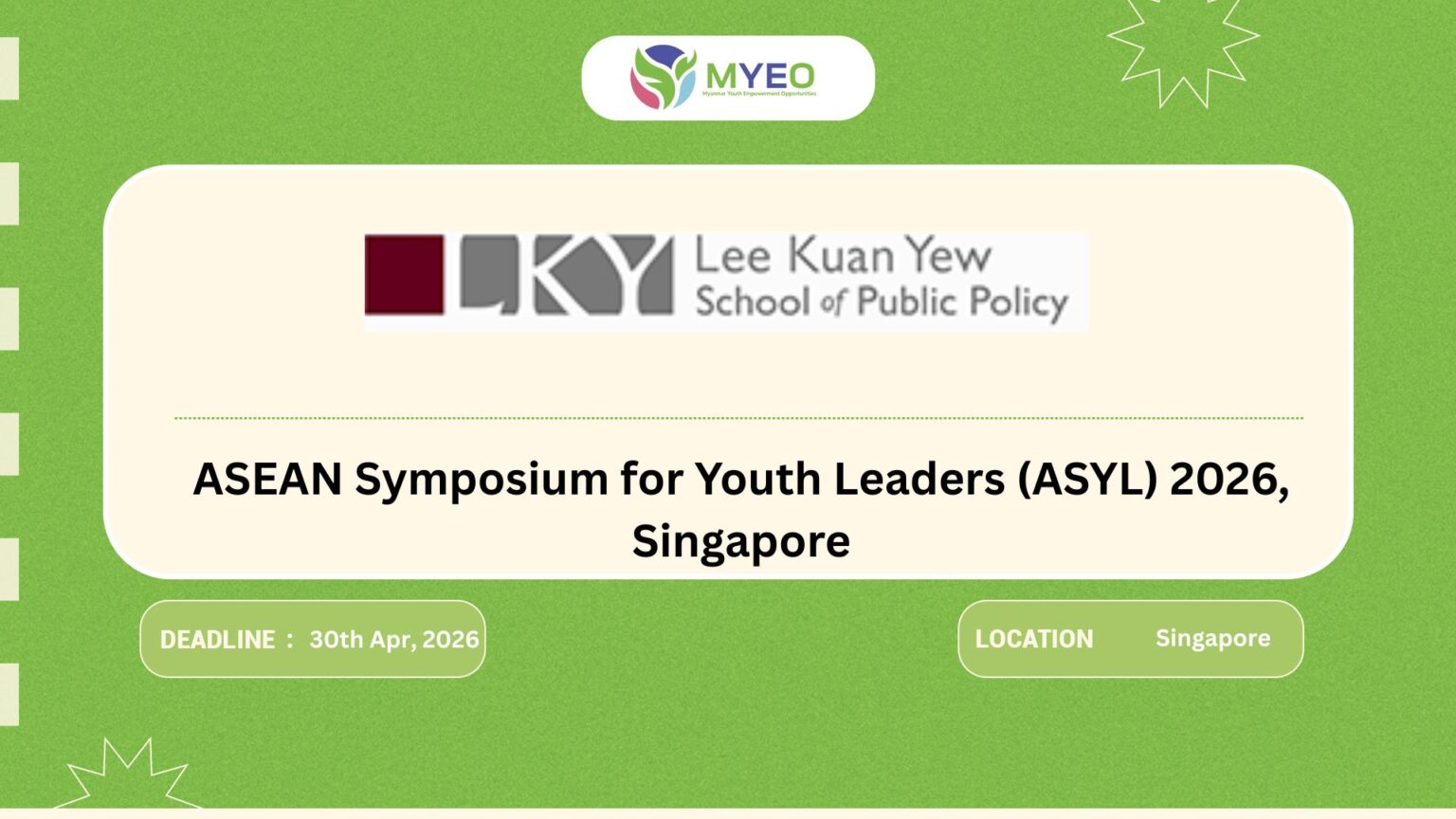 ASEAN Symposium for Youth Leaders (ASYL) 2026, Singapore - MYEO ...